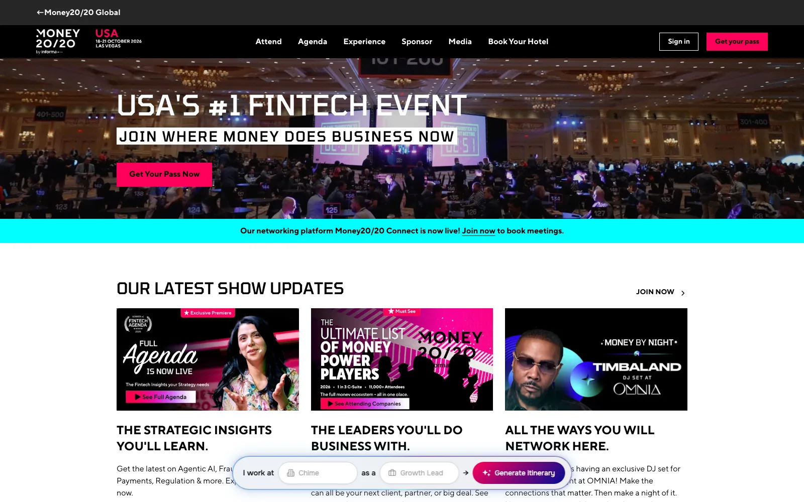 Money20/20 homepage