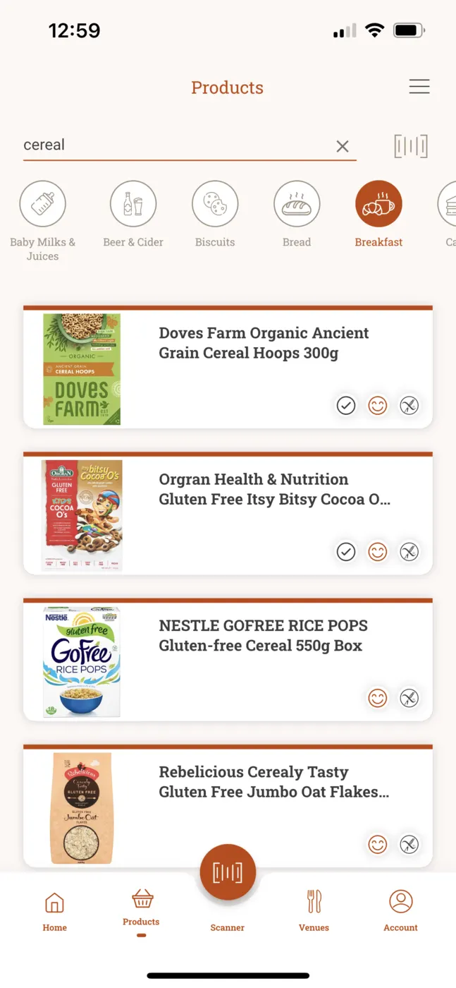 Coeliac UK screen 4