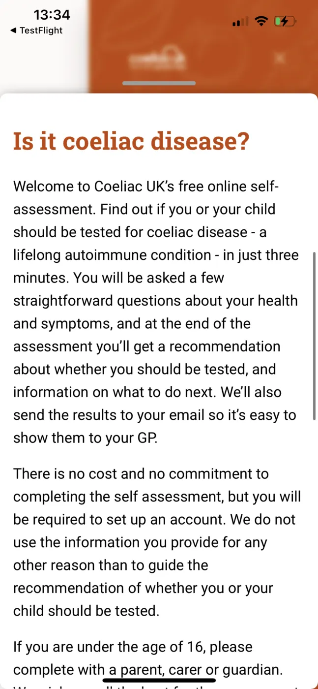 Coeliac UK screen 6